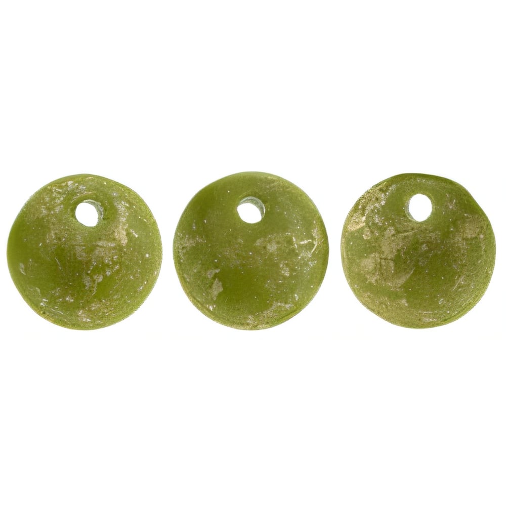 Czech Lentils 6mm Gold Marbled - Opaque Olive (50pcs)