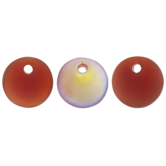 Czech Lentils 6mm Matte - Siam Ruby AB (50pcs)