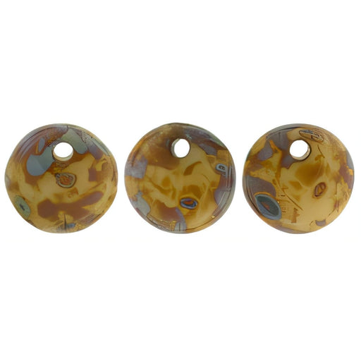 Czech Lentils 6mm Opaque Lt Beige - Picasso (50pcs)