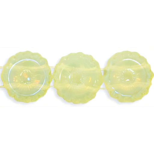 Czech Two Hole Sunflowers 12mm Luster Iris - Milky Jonquil (25pcs)