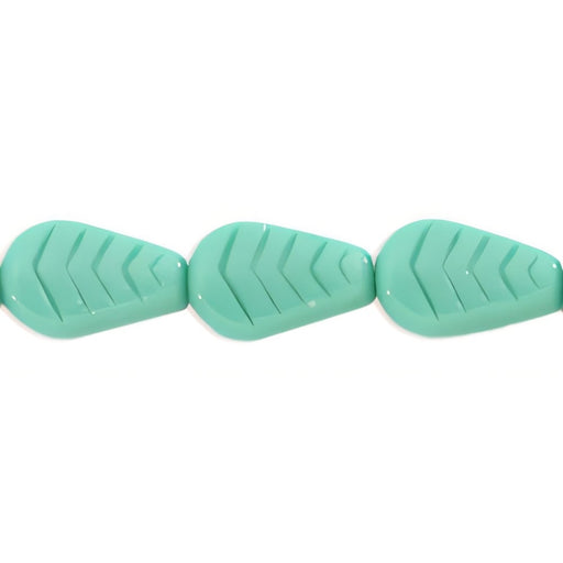 Czech Vintage Style Leaves 12 x 8mm Green Turquoise (25pcs)