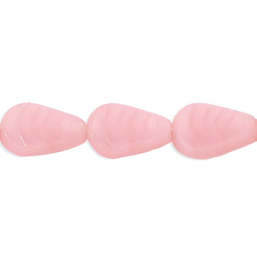 Czech Vintage Style Leaves 12 x 8mm Milky Pink (25pcs)