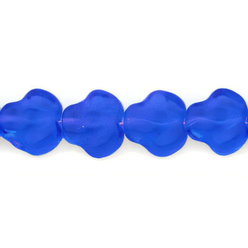 Czech Flat Pansy 9mm Med Sapphire (25pcs)