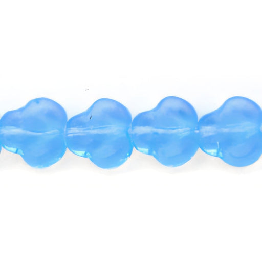 Czech Flat Pansy 9mm Aquamarine (25pcs)