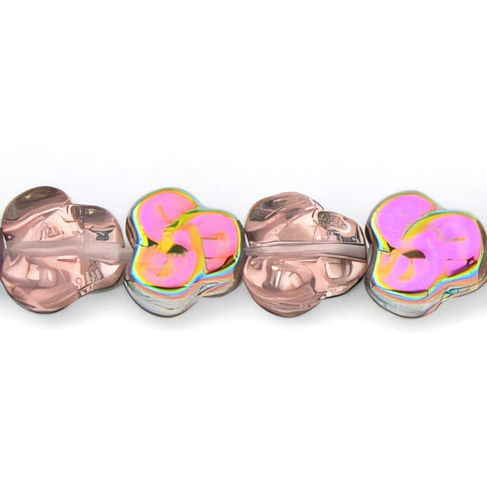 Czech Flat Pansy 9mm Lt Rosaline - Vitral (25pcs)