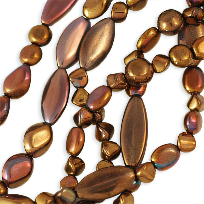 Czech Strung Pressed Bead Mixes Transparent Vega Mix