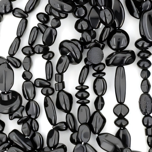 Czech Strung Pressed Bead Mixes Jet Mix