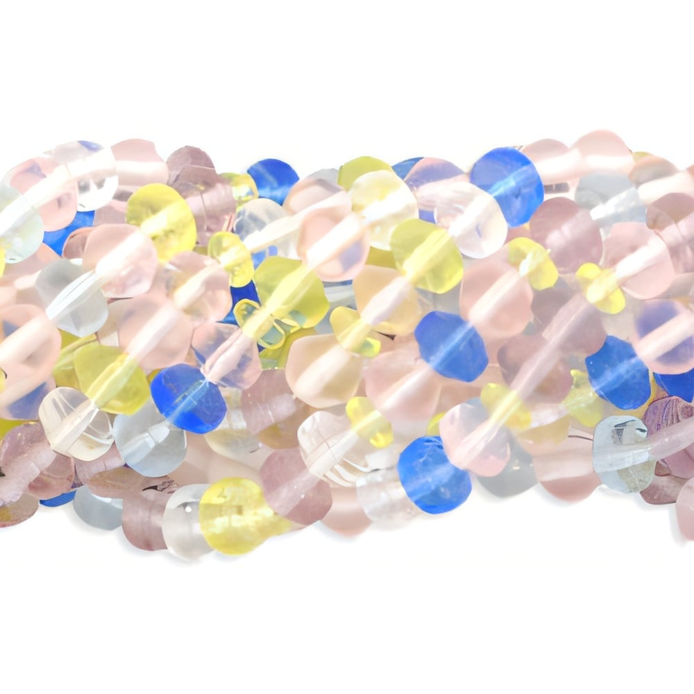 Czech Strung Pressed Bead Mixes Crystal Mix