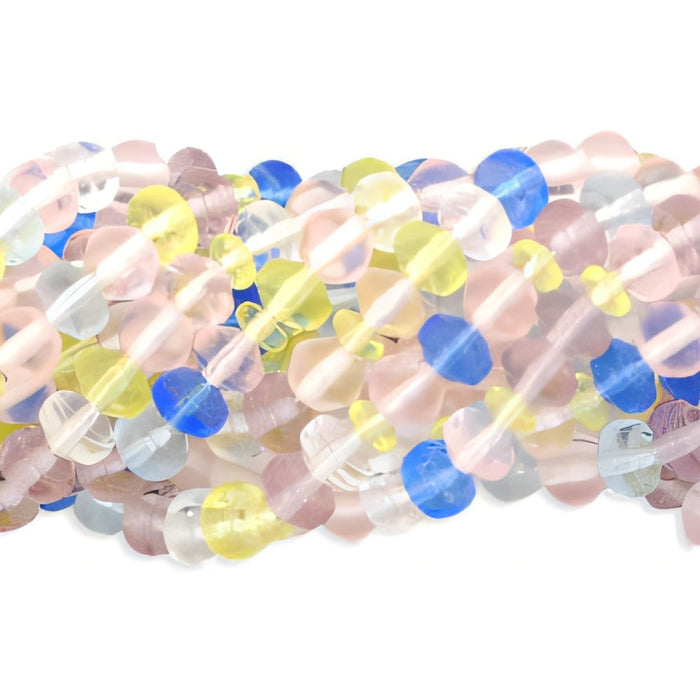 Czech Strung Pressed Bead Mixes Crystal Mix