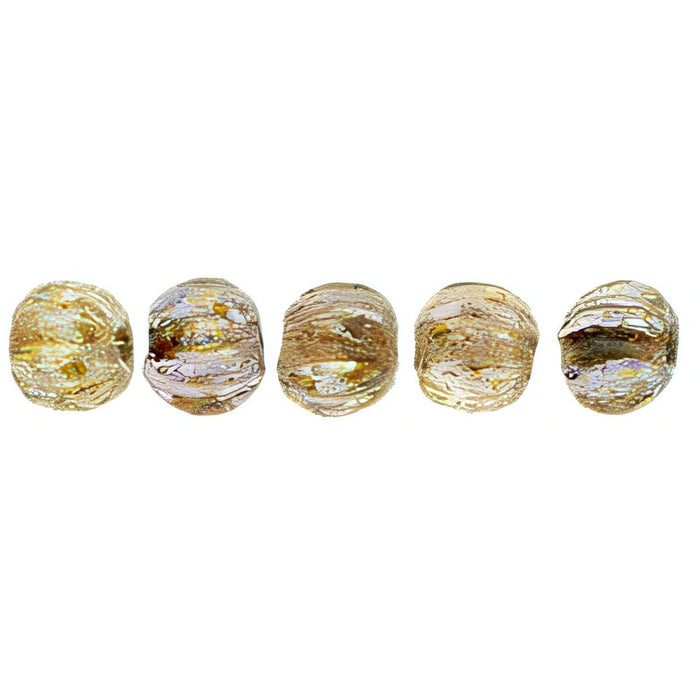 Czech Melon Round 3mm Luster - Transparent Gold/Smokey Topaz