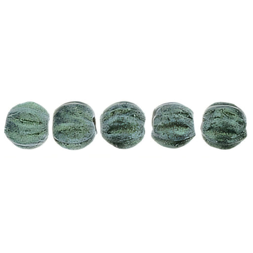 Czech Melon Round 3mm Metallic Suede - Lt Green