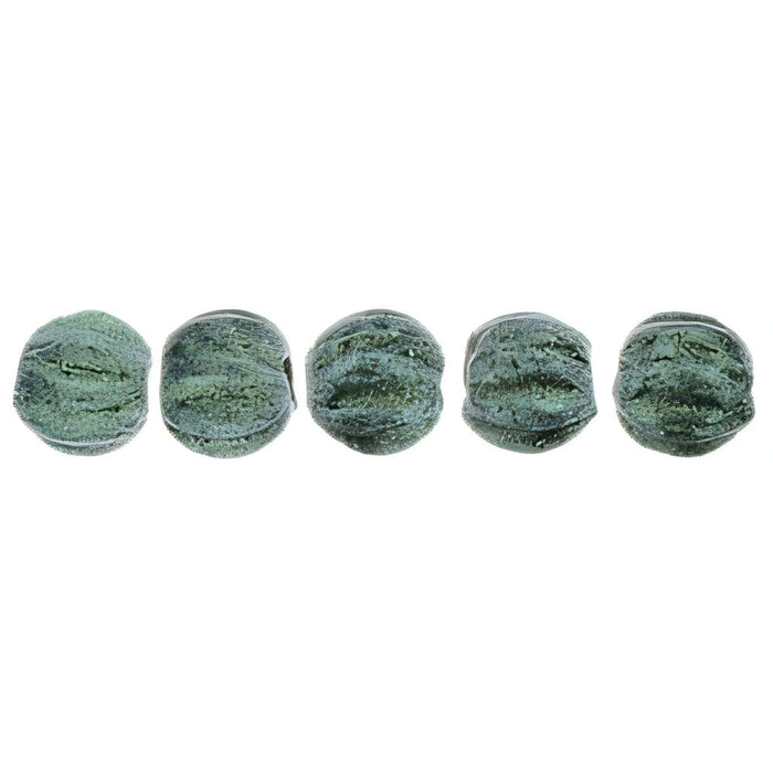 Czech Melon Round 3mm Metallic Suede - Lt Green