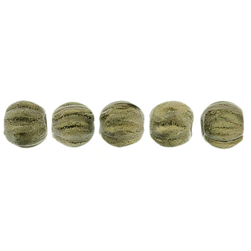 Czech Melon Round 3mm Metallic Suede - Gold