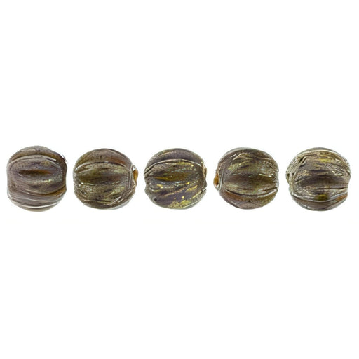 Czech Melon Round 3mm Opaque Purple - Bronze Picasso