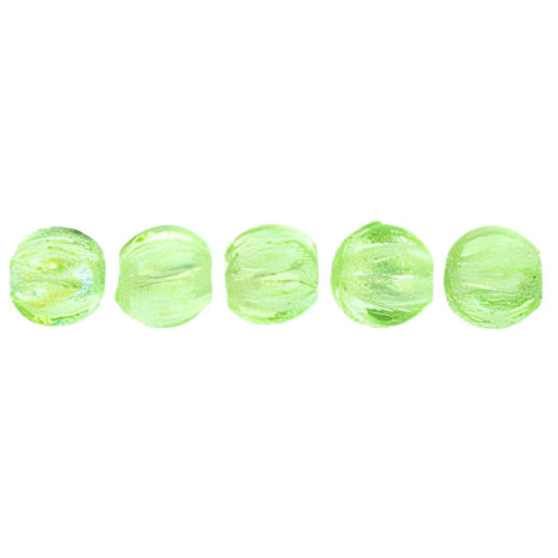 Czech Melon Round 3mm Luster Iris - Peridot