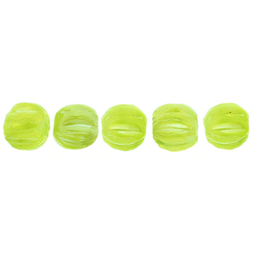 Czech Melon Round 3mm Luster Iris - Milky Dk Peridot