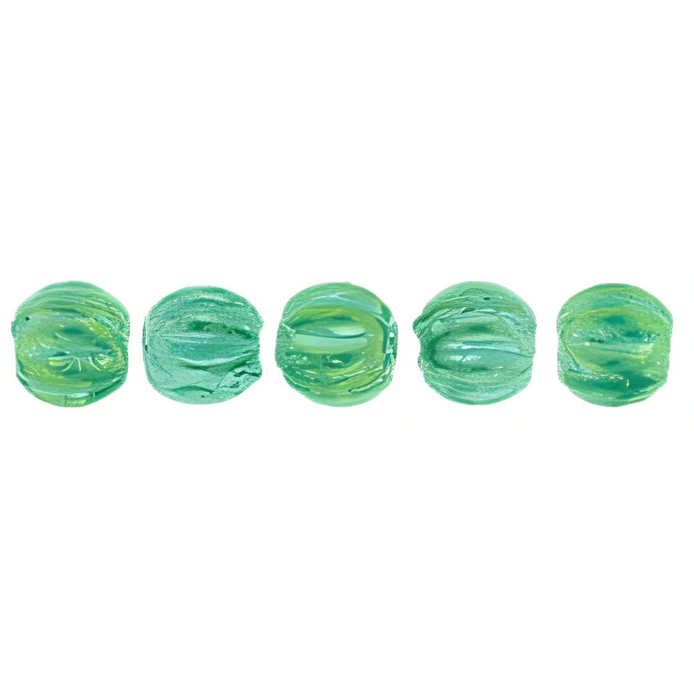 Czech Melon Round 3mm Luster Iris - Atlantis Green