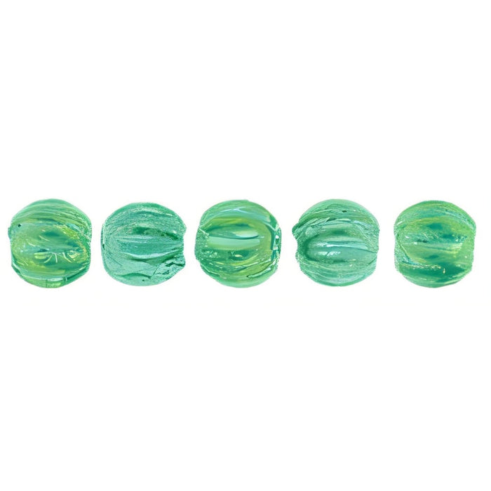 Czech Melon Round 3mm Luster Iris - Atlantis Green