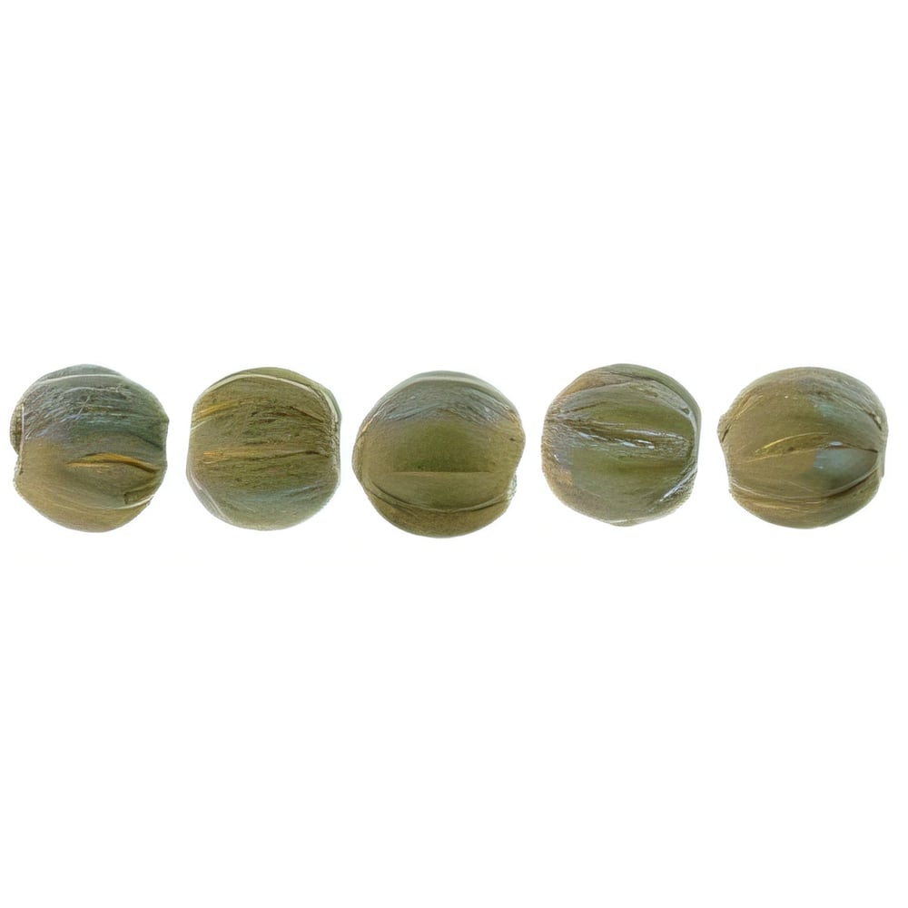 Czech Melon Round 3mm Matte - Oxidized Bronze Clay
