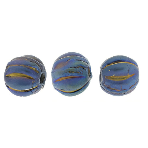 Czech Melon Round 4mm Matte - Iris - Blue