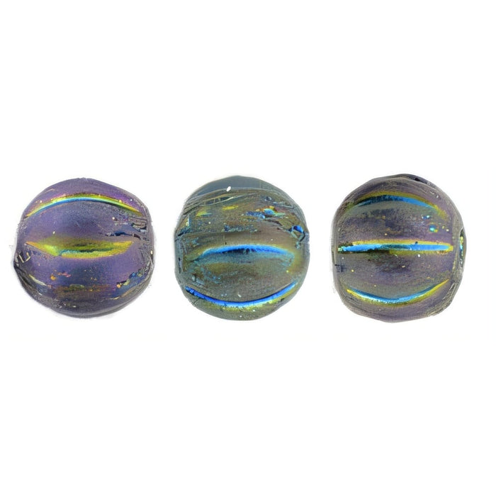 Czech Melon Round 4mm Matte - Iris - Purple