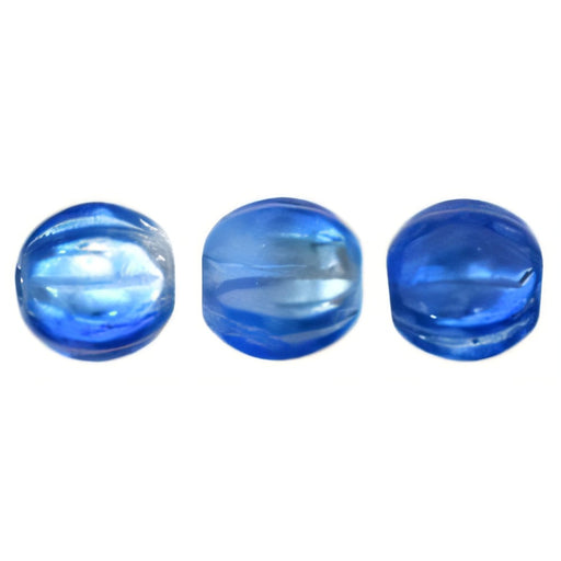 Czech Melon Round 5mm Coated - Capri Silver 1/2 (50pcs)