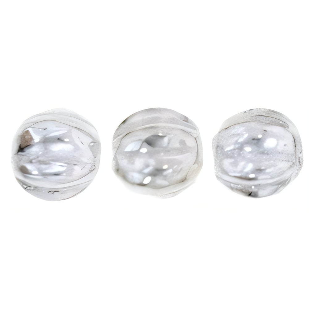 Czech Melon Round 5mm Silver (50pcs)