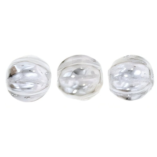 Czech Melon Round 5mm Silver (50pcs)