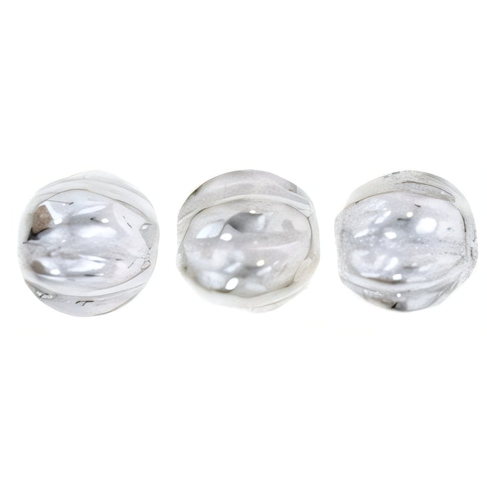 Czech Melon Round 5mm Silver (50pcs)
