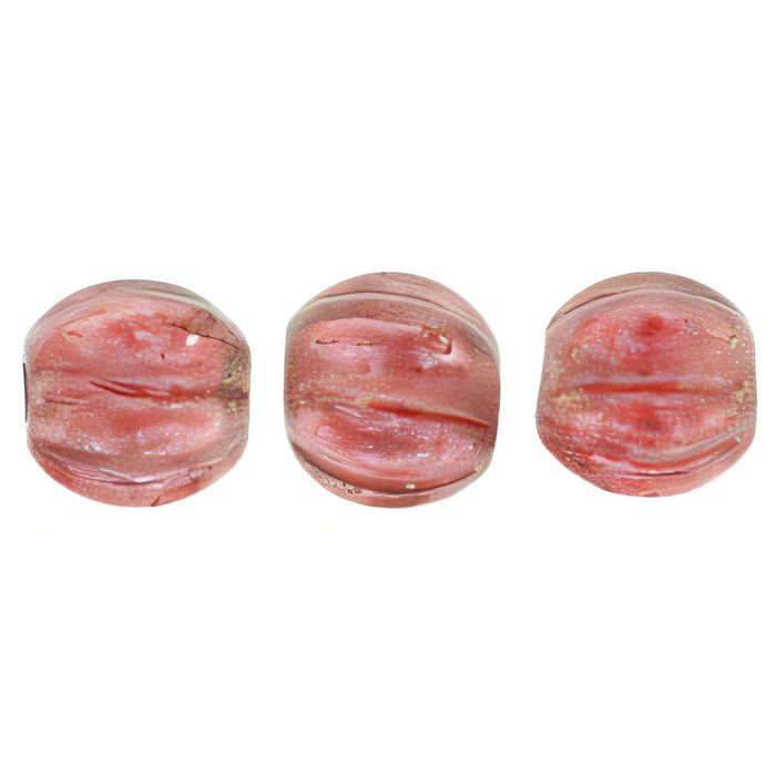 Czech Melon Round 5mm Halo - Cardinal (50pcs)