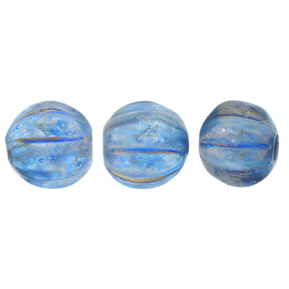 Czech Melon Round 5mm Halo - Azurite (50pcs)