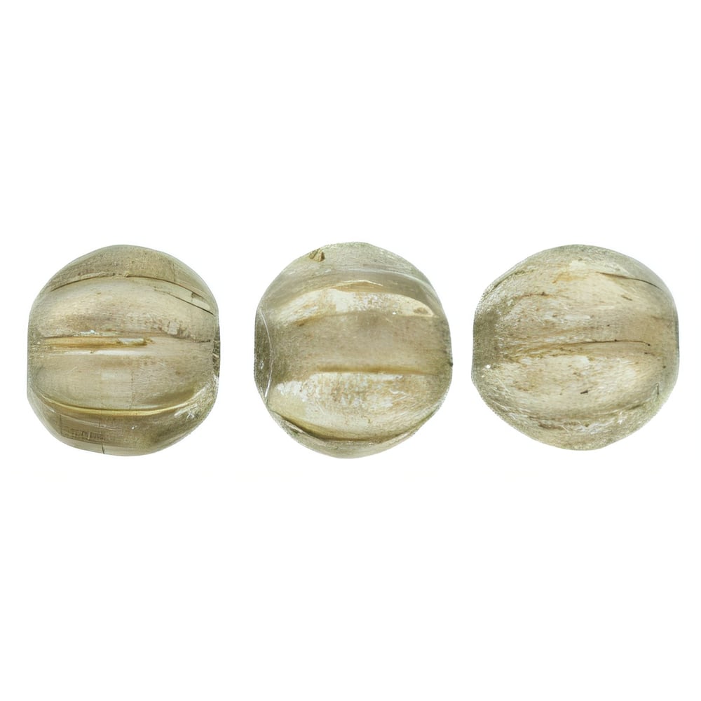 Czech Melon Round 5mm Halo - Linen (50pcs)