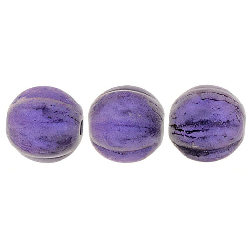 Czech Melon Round 5mm Metallic Suede - Purple (50pcs)