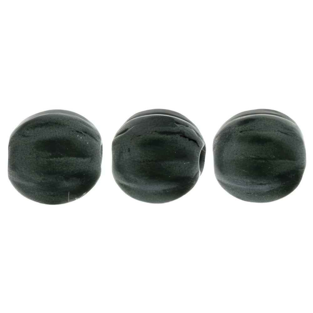 Czech Melon Round 5mm Metallic Suede - Dk Forest (50pcs)