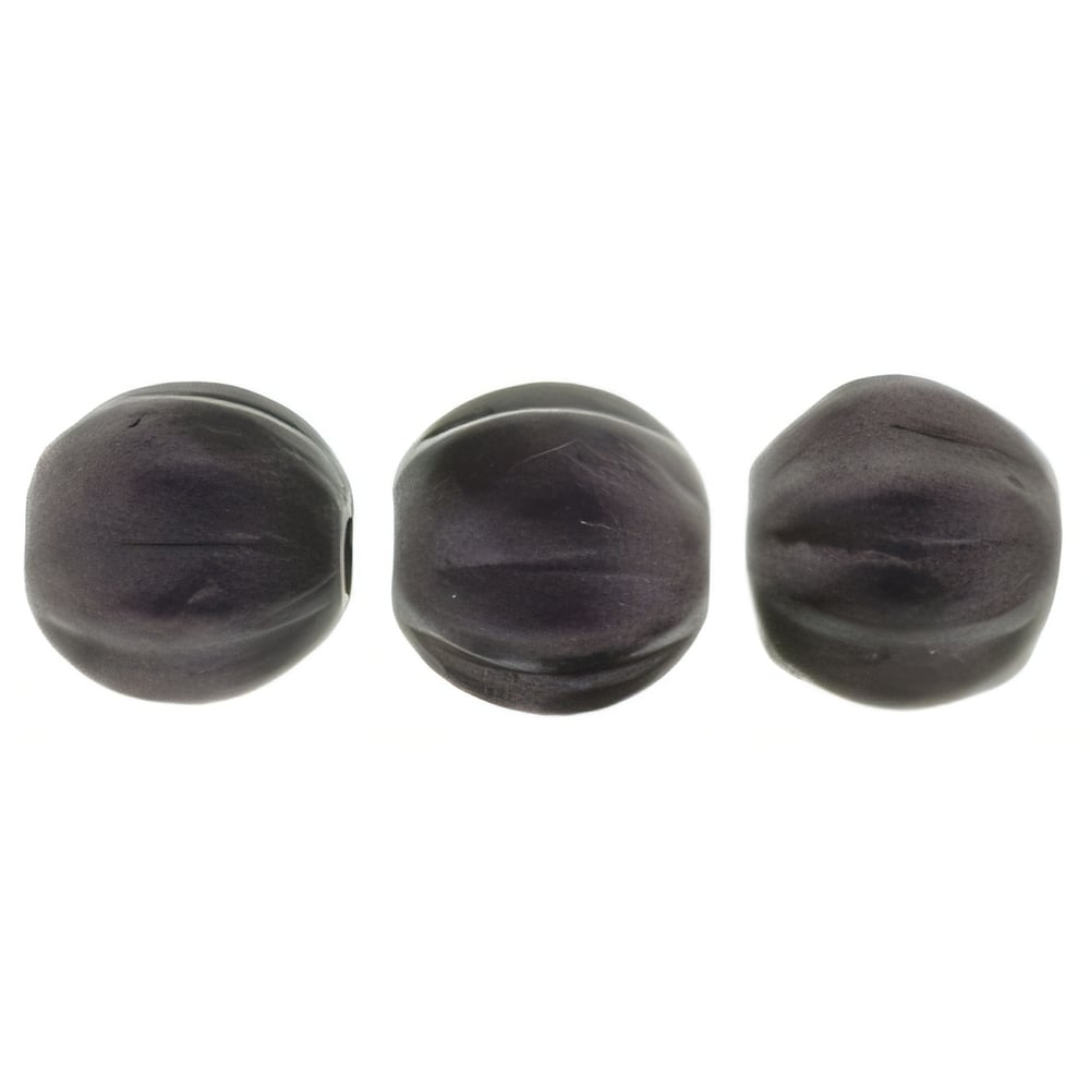 Czech Melon Round 5mm Metallic Suede - Dk Plum (50pcs)