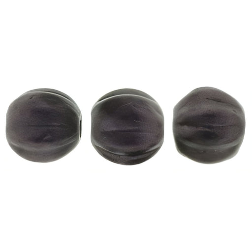 Czech Melon Round 5mm Metallic Suede - Dk Plum (50pcs)
