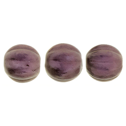 Czech Melon Round 5mm Metallic Suede - Pink (50pcs)
