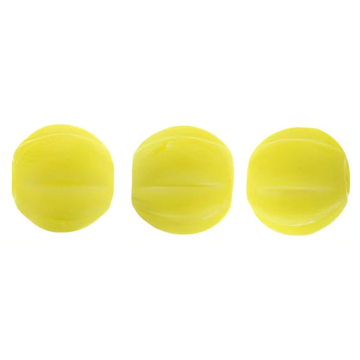 Czech Melon Round 5mm Matte - Luster Iris - Custard (50pcs)