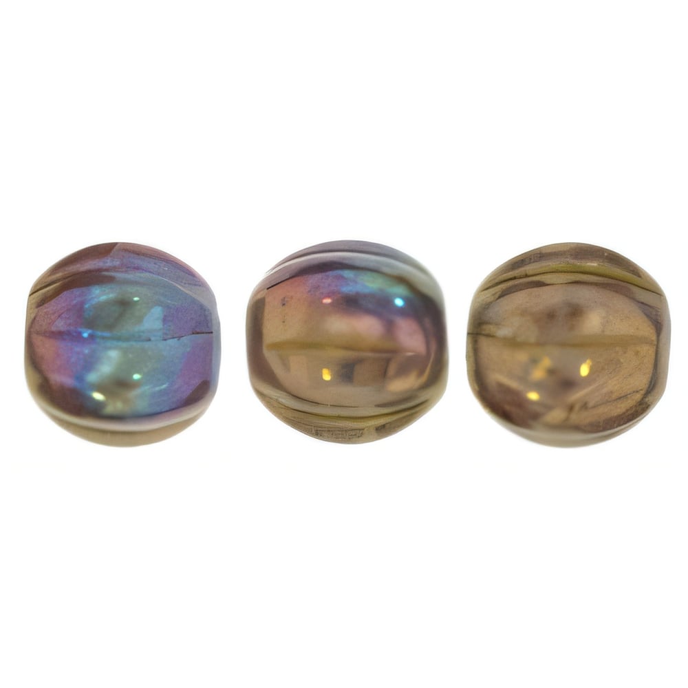 Czech Melon Round 5mm Luster - Opaque Bronzed Smoke (50pcs)