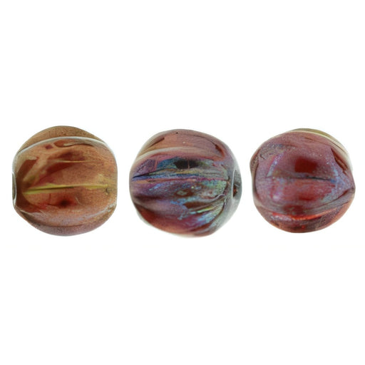 Czech Melon Round 5mm Bronze Iris - Ruby (50pcs)