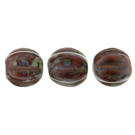 Czech Melon Round 5mm Opaque Red - Picasso (50pcs)