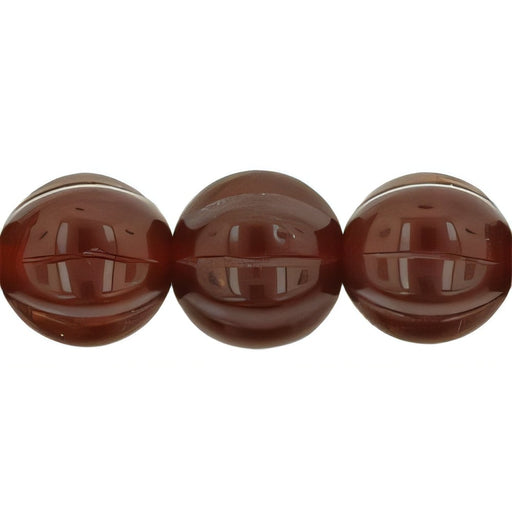 Czech Melon Round 8mm Dk Milky Caramel (25pcs)