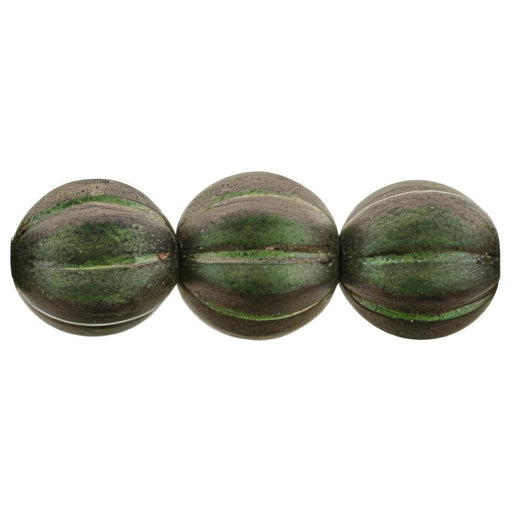Czech Melon Round 8mm Polychrome - Olive Mauve (25pcs)