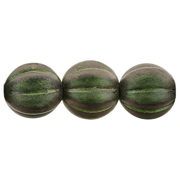 Czech Melon Round 8mm Polychrome - Olive Mauve (25pcs)
