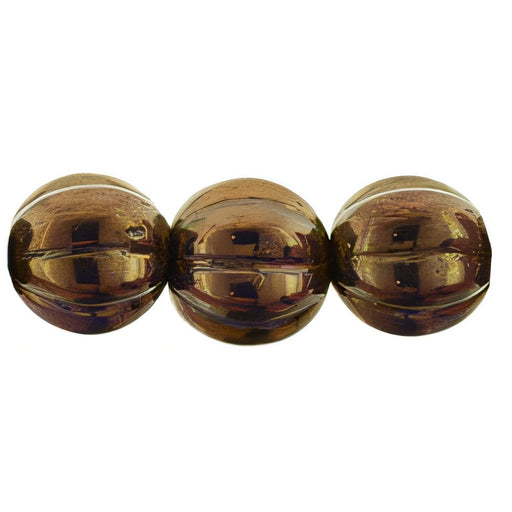 Czech Melon Round 8mm Patina - Tanzanite (25pcs)