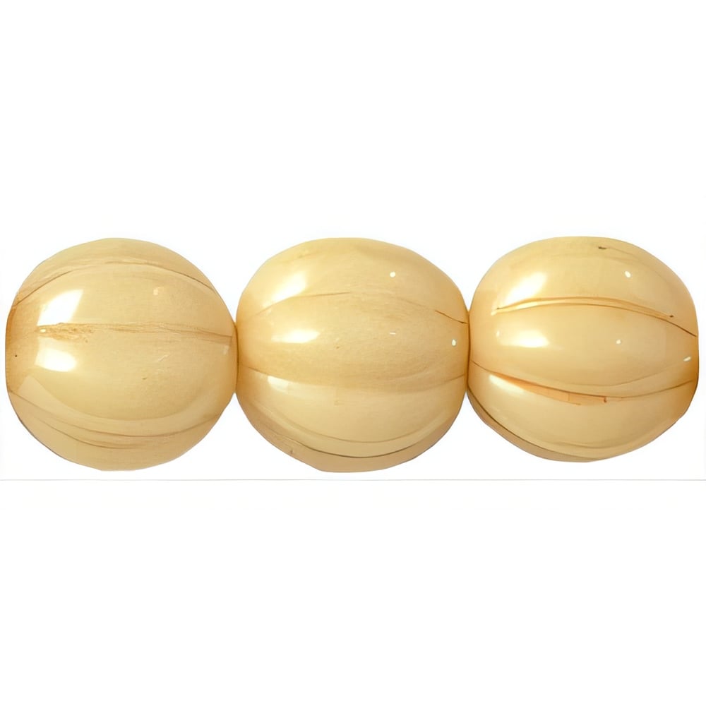 Czech Melon Round 8mm Luster - Opaque Champagne (25pcs)