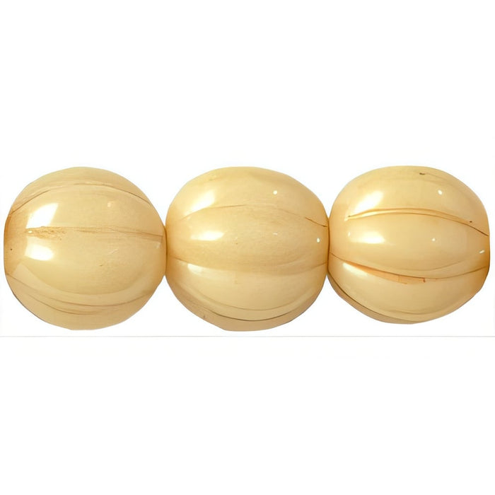 Czech Melon Round 8mm Luster - Opaque Champagne (25pcs)