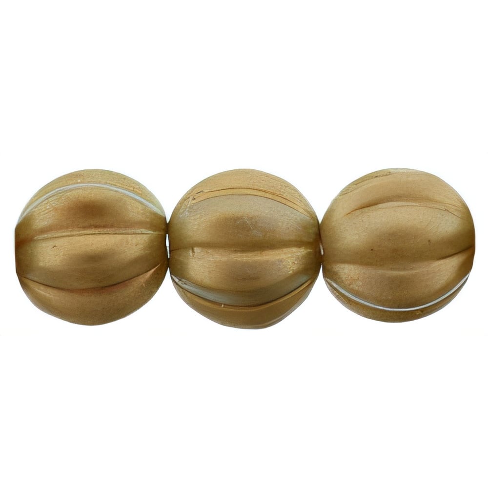 Czech Melon Round 8mm Halo Ethereal - Myrrh (25pcs)