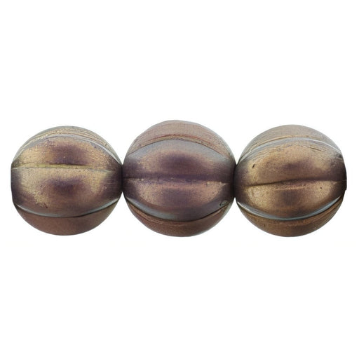 Czech Melon Round 8mm Halo Ethereal - Regal (25pcs)