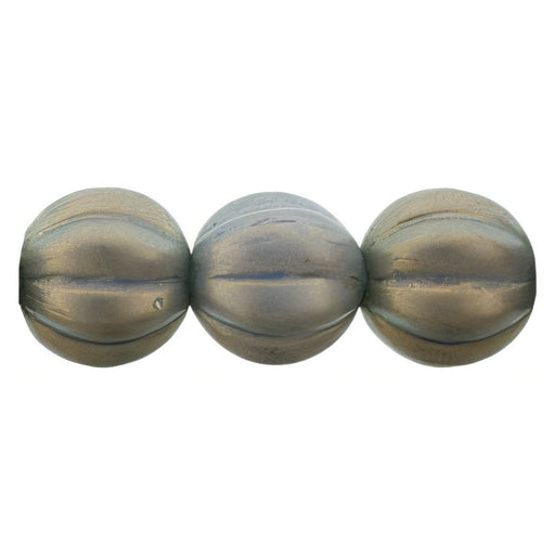 Czech Melon Round 8mm Halo Ethereal - Shadows (25pcs)